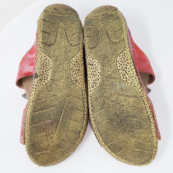 L'Artiste by Spring Step Karina Slide Sandals Women EU39/US8.5 Rouge Red Floral - Picture 12 of 12